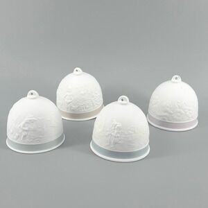 Lladro Collectors Society Bisque Porcelain Bells Set 1991 1992 1993 1994 White